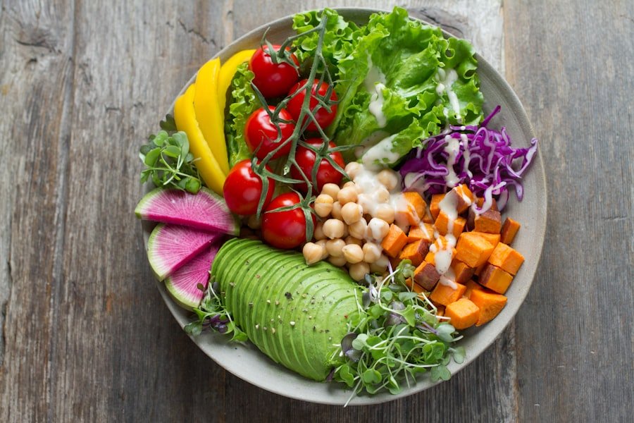 Harvest grain bowl with seasonal vegetables